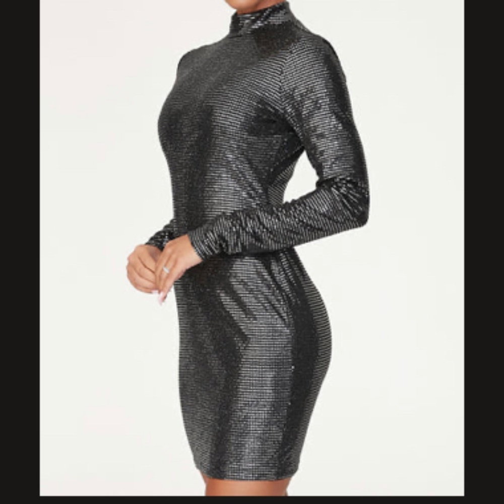 (Never Worn) NWT Meshki Gianna High Neck Long Sleeve Dress